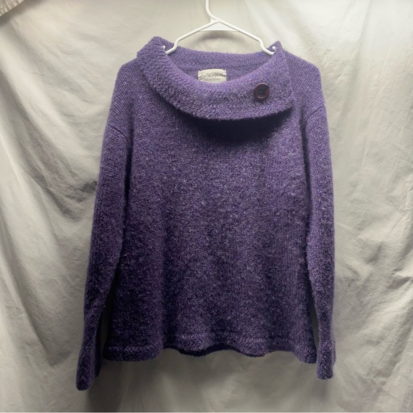 Rossen Hand Knit Pure Wool Cowl Neck Sweater sz Large - Picture 1 of 4